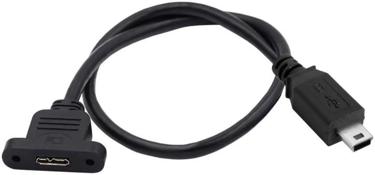 Main image of Jimier Mini USB 2.0 5Pin Male to Micro 3.0 Type-B Female Screw Mount Type Extension Cable 480Mbps