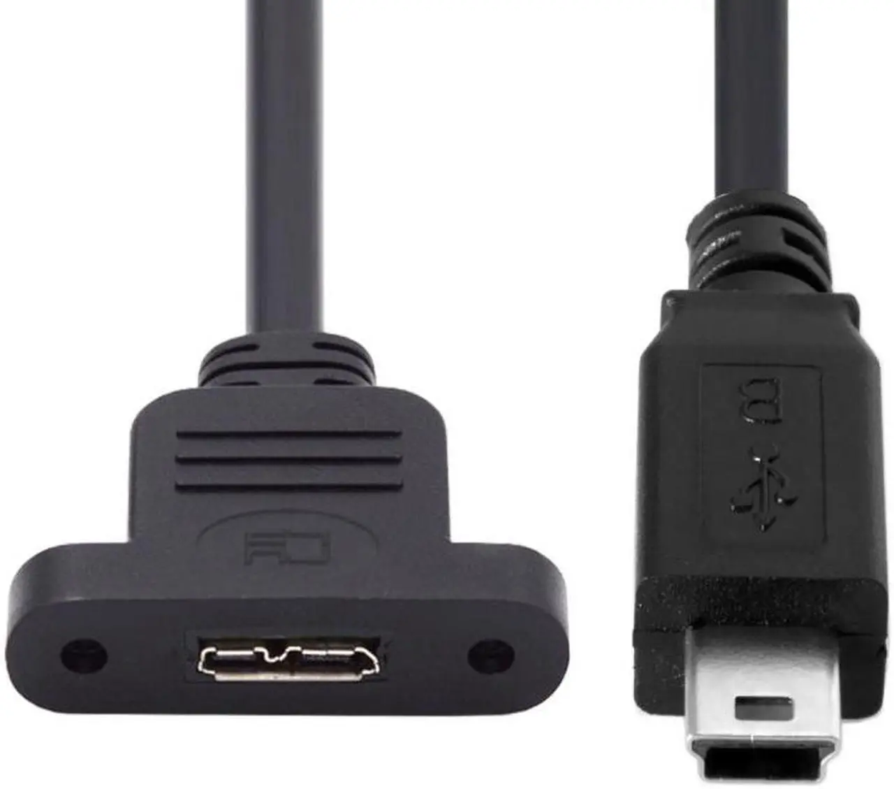 Alt view image 2 of 7 - Jimier Mini USB 2.0 5Pin Male to Micro 3.0 Type-B Female Screw Mount Type Extension Cable 480Mbps