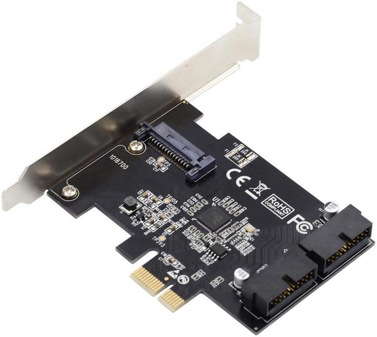 Alt view image 2 of 7 - Chenyang 5Gbps 19Pin 20Pin USB 3.0 Front Panel Header to PCI-E 1X Express Card VL805 Adapter for Desktop Computer Motherboard