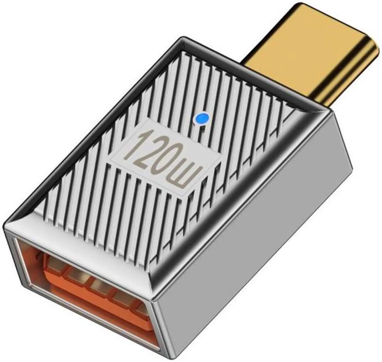 Alt view image 2 of 7 - HKCY USB-C USB 3.1 Type C Male to USB 3.0 A Female 10Gbps OTG Data 120W Power Adapter Alloy Shell Mecha Cyberpunk Style