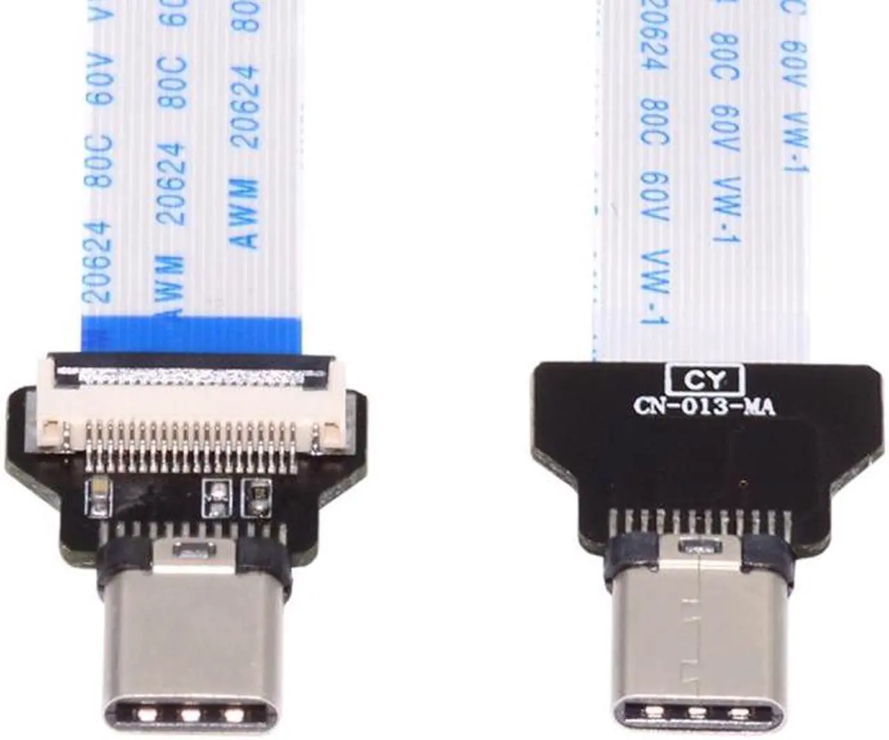 Alt view image 2 of 7 - Cablecc OTG USB-C Type-C Male Host to Type-C Male Target Data Flat Slim FPC Cable 13cm for FPV Disk Phone Laptop