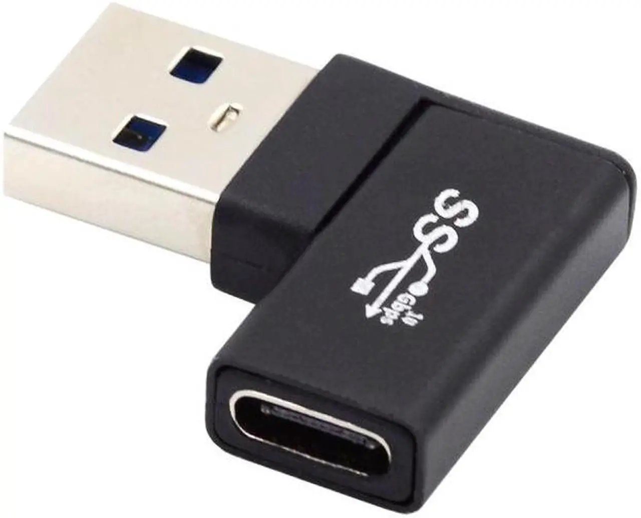 Alt view image 3 of 7 - Jimier USB-C Type C Female to USB 3.0 A Male Data Adapter Flat Horizontal 90 Degree Left Angled  for Laptop Desktop