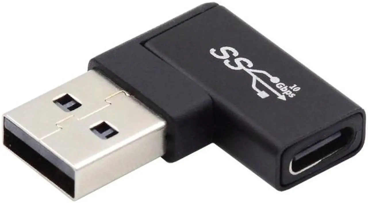Alt view image 2 of 7 - Jimier USB-C Type C Female to USB 3.0 A Male Data Adapter Flat Horizontal 90 Degree Right Angled  for Laptop Desktop
