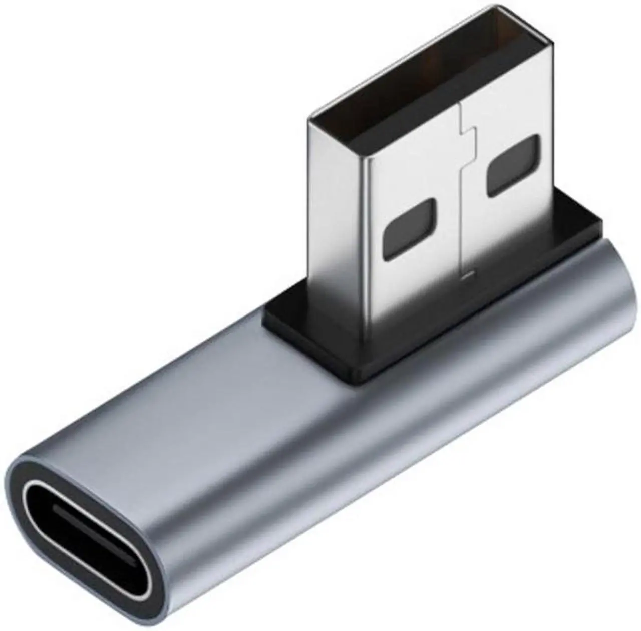 Alt view image 2 of 7 - Jimier USB-C Type C Female Low Profile 90 Degree Right Angled to USB 3.0 A Male Data Adapter for Laptop Desktop