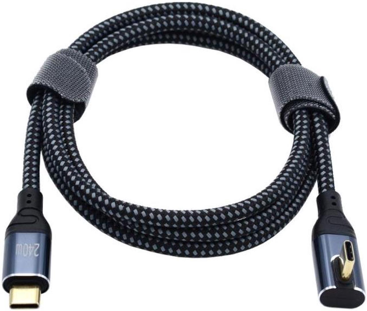 Alt view image 3 of 7 - Cablecc 0.5M USB-C 240W Type-C Cable 480Mbps 48V 5A Low Profile Angled 90 Degree Compatible with USB2.0 100W Charging for Laptop Tablet Phone