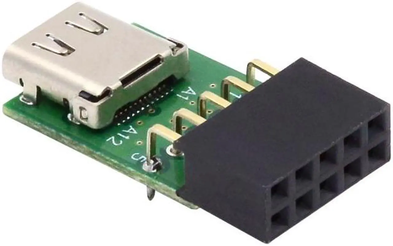 Alt view image 2 of 7 - HKCY Single Port USB 3.1 Type C USB-C Female to USB 2.0 Motherboard 9pin 10pin Header Adapter PCBA 480Mbps