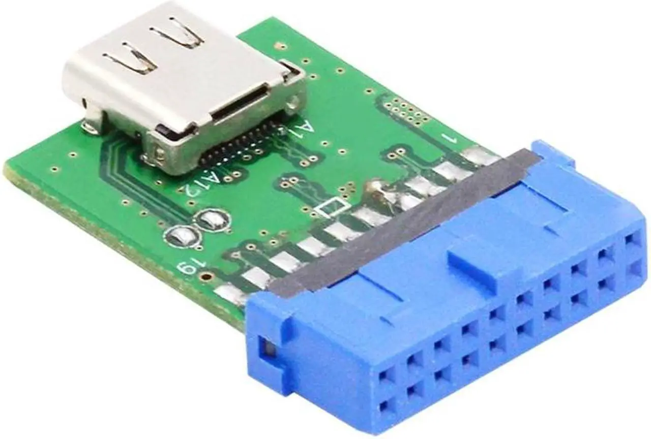 Main image of HKCY Single Port USB 3.1 Type C USB-C Female to USB 3.0 Motherboard 19pin 20pin Header Adapter PCBA 5Gbps