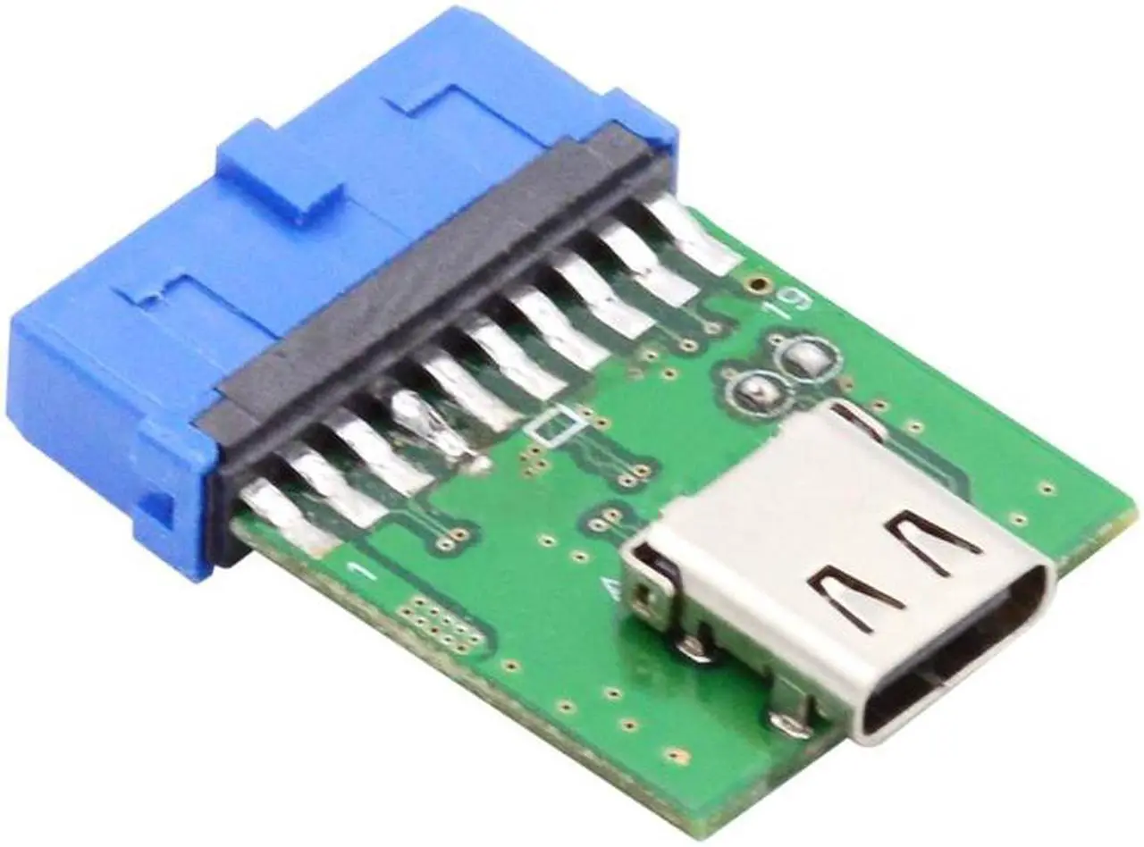 Alt view image 2 of 7 - HKCY Single Port USB 3.1 Type C USB-C Female to USB 3.0 Motherboard 19pin 20pin Header Adapter PCBA 5Gbps