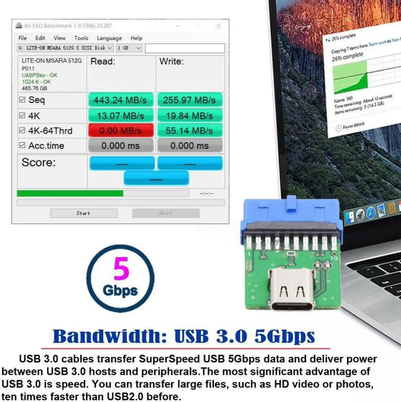 Alt view image 4 of 7 - HKCY Single Port USB 3.1 Type C USB-C Female to USB 3.0 Motherboard 19pin 20pin Header Adapter PCBA 5Gbps