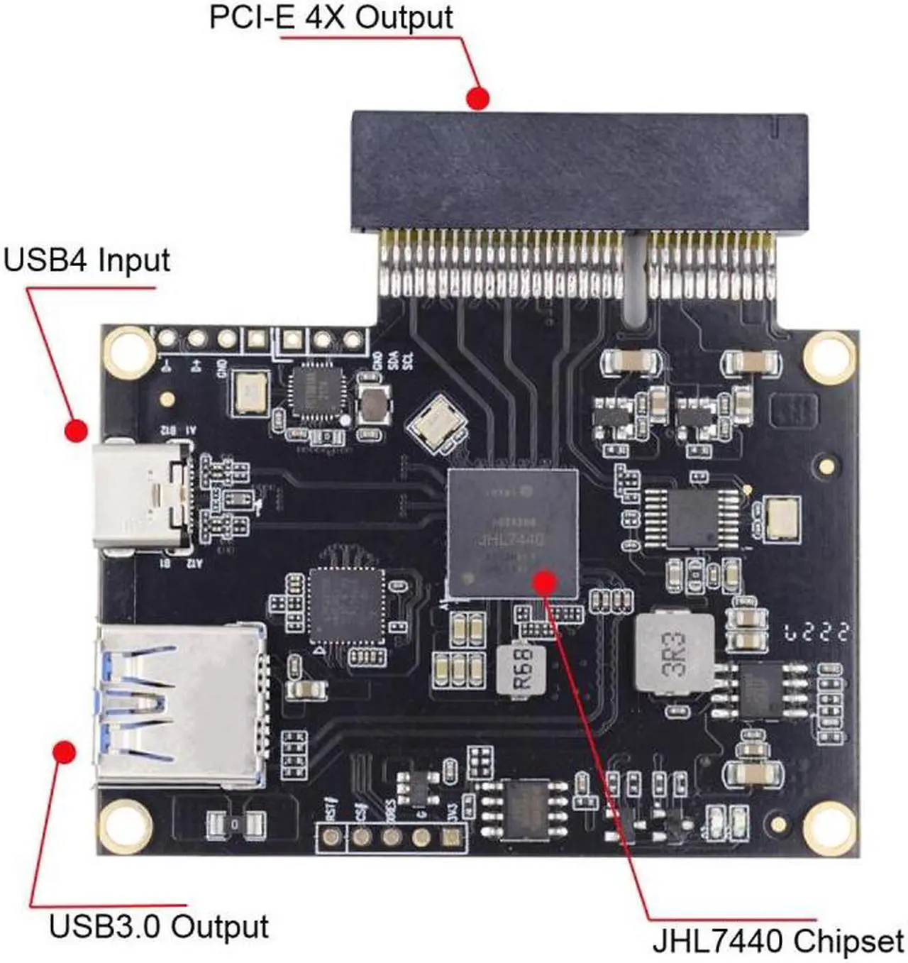 Main image of Jimier Type-C USB4 40Gbps to PCI-E SSD 4x Graphics Card Converter Cable USB4.0 40Gbps JHL7440 Chipset