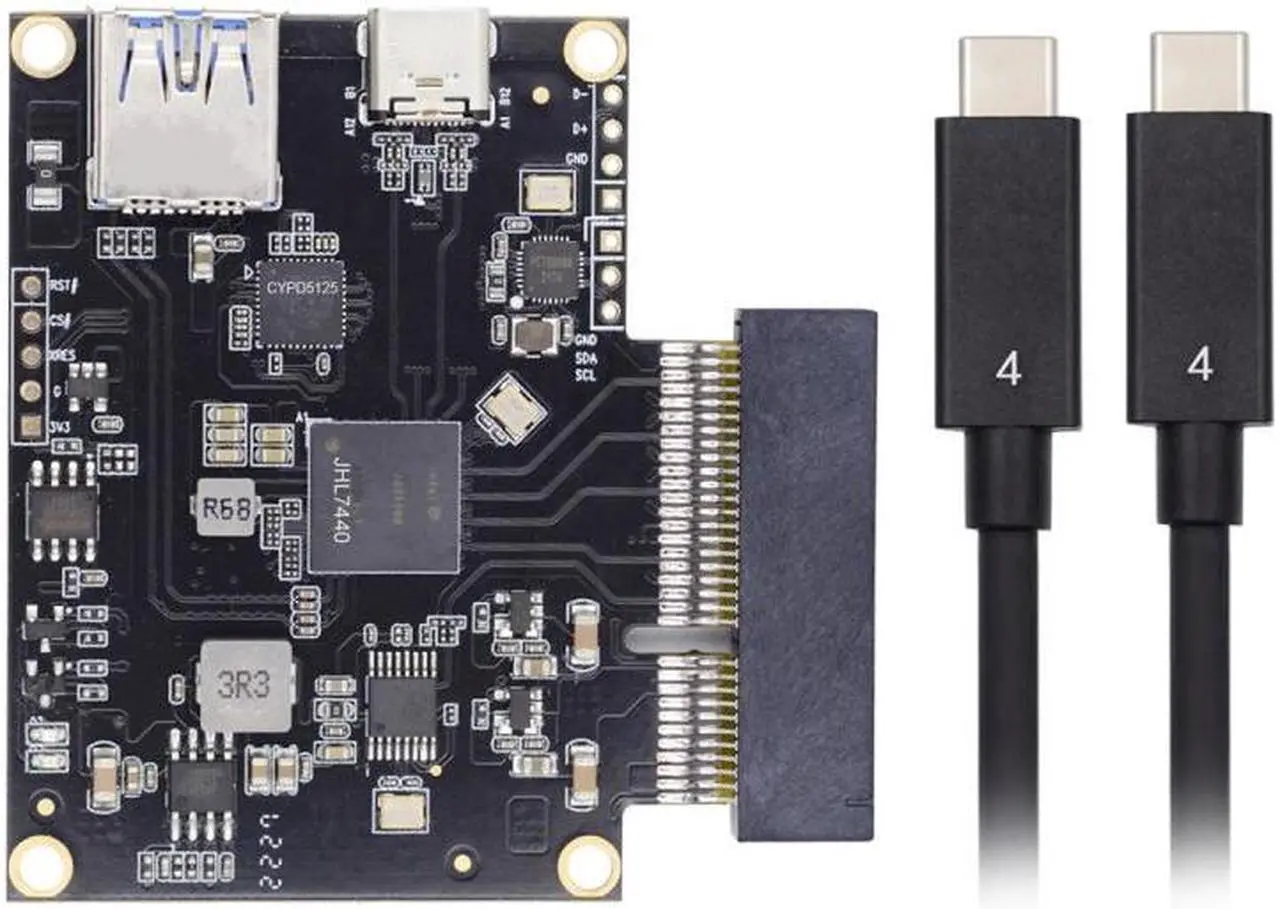 Alt view image 2 of 7 - Jimier Type-C USB4 40Gbps to PCI-E SSD 4x Graphics Card Converter Cable USB4.0 40Gbps JHL7440 Chipset