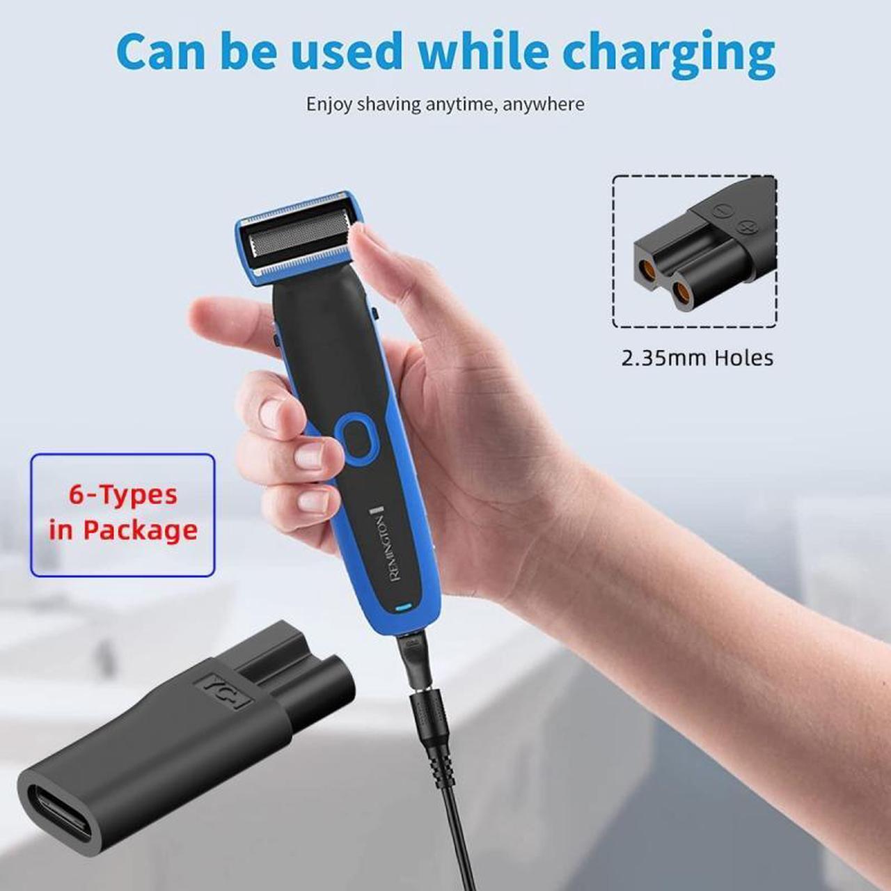 Alt view image 3 of 7 - Xiwai 6pcs/set USB-C Female to 2Pin DC 5V Power Charge Adapter for Electric Hair Clipper Beard Trimmers Shavers Beauty Instruments