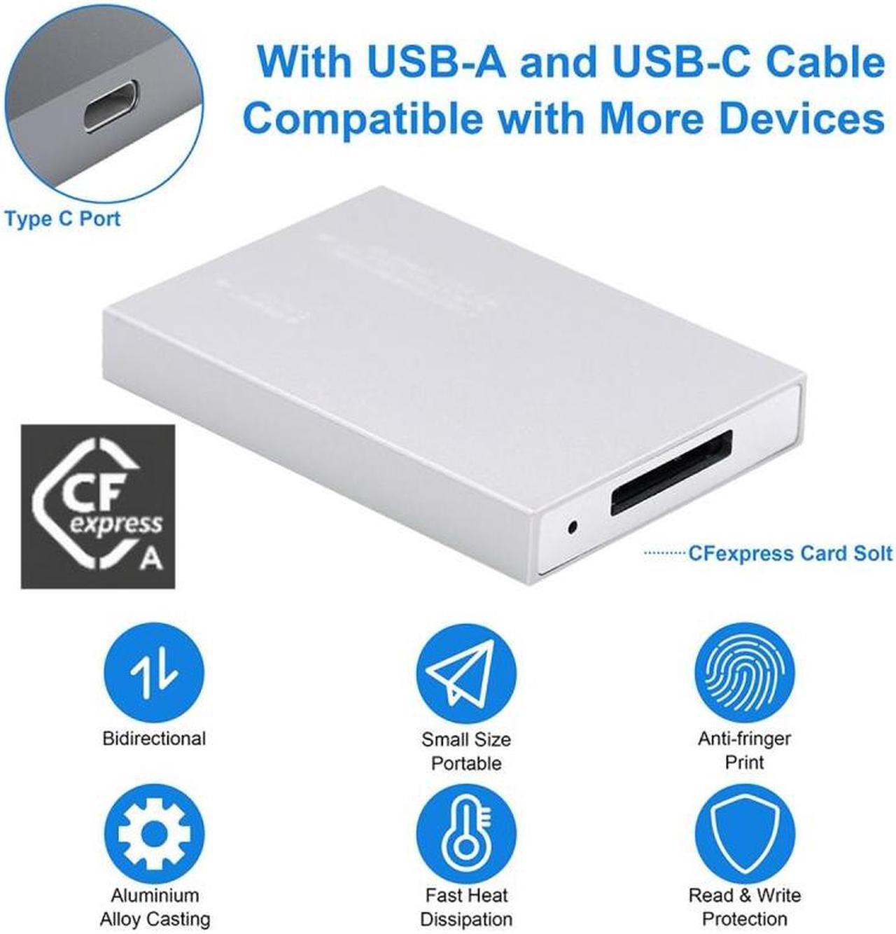 Alt view image 5 of 7 - Cablecc USB3.1 Type-C USB3.0-A to CF Express Extension Card Reader for CFE Type-A Support CFA Memory Card