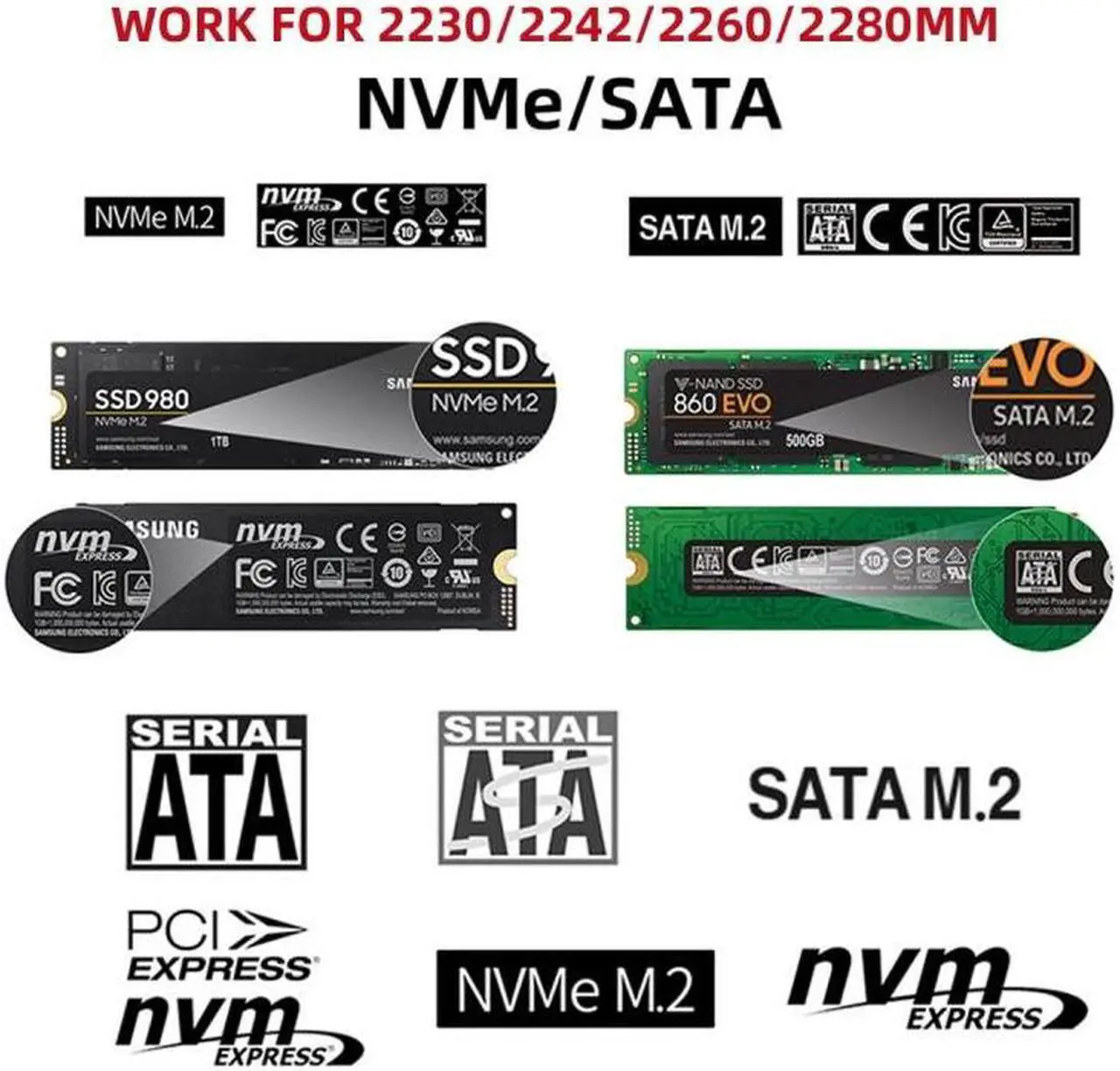 Alt view image 4 of 7 - Cablecc USB 3.0 USB-C Type-C to NVME M-key M.2 NGFF SATA SSD External PCBA Case Enclosure RTL9210B Chipset