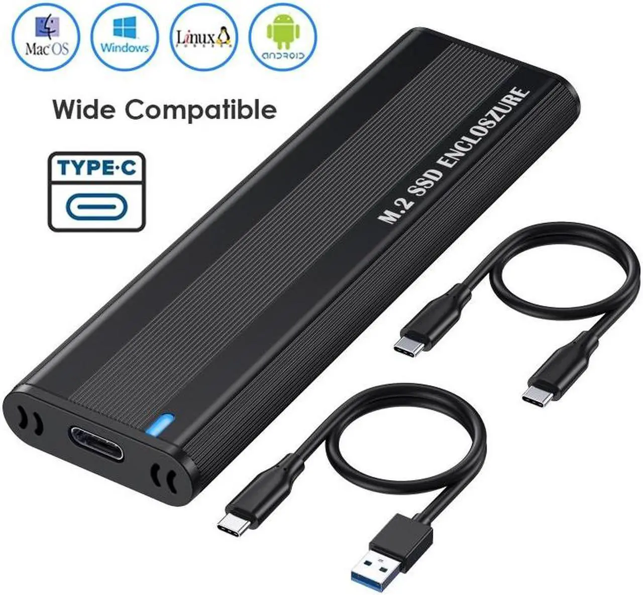 Alt view image 3 of 7 - Cablecc USB 3.0 USB-C Type-C to NVME M-key M.2 NGFF SATA SSD External PCBA Case Enclosure RTL9210B Chipset