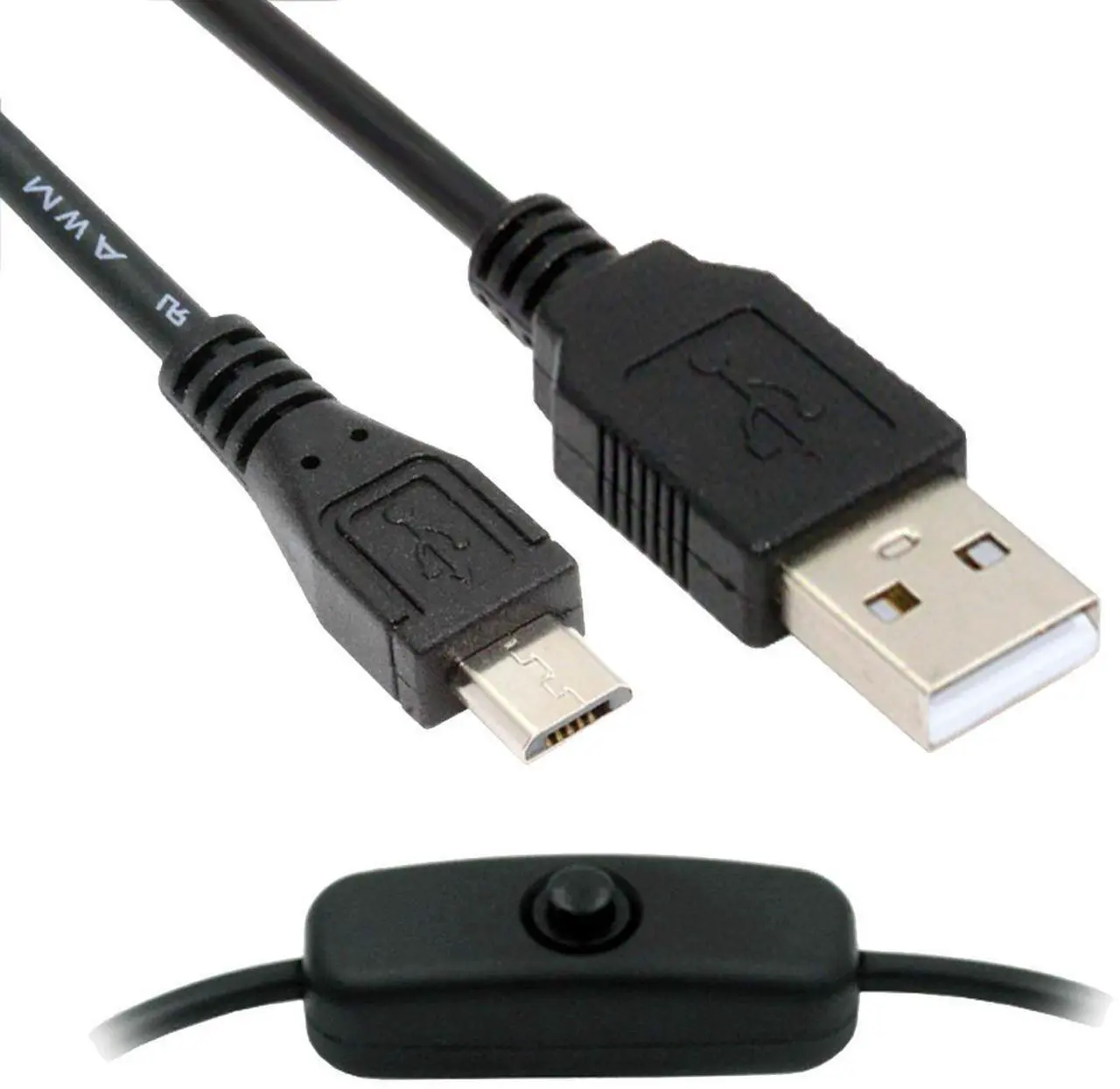 Main image of Jimier Micro USB2.0 to Type-A Cable with On Off Power Switch Button Micro 5Pin for DC 5V Desk Lamp Fan Camera