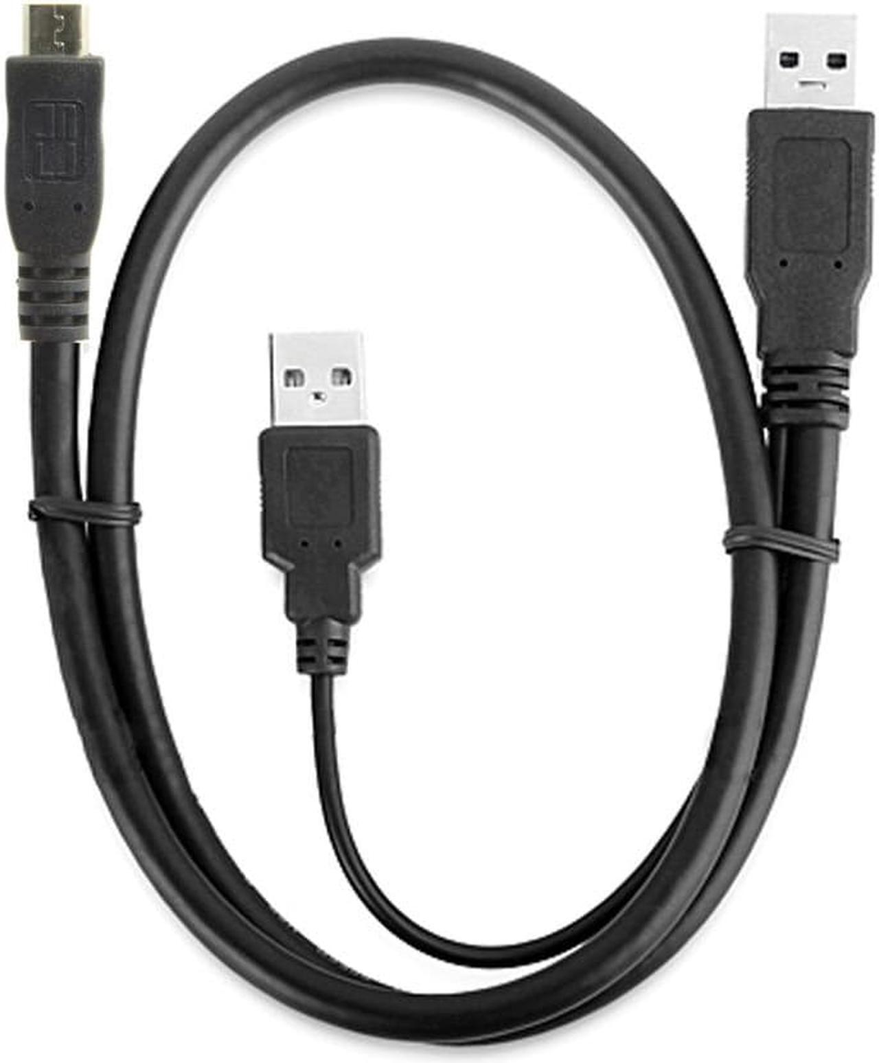 Alt view image 4 of 7 - Jimier USB 2.0 two Male to Micro USB 5Pin Male Y Cable 80cm for external Hard Disk Drive U2-072-0.8M