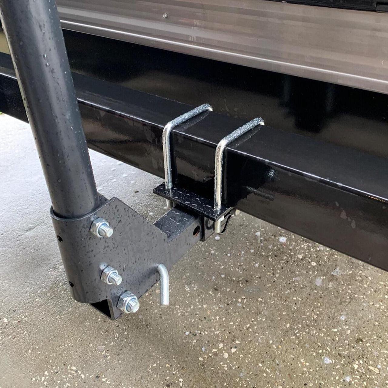 Alt view image 6 of 6 - RV Bumper 4 inch Square Receiver Adapter 2'' Hitch Mount Bike Rack Cargo Carrier