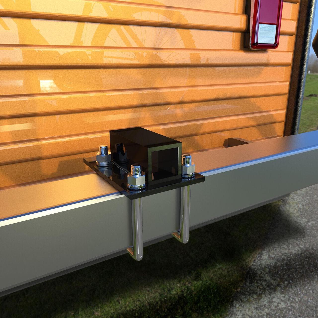 Alt view image 4 of 6 - RV Bumper 4 inch Square Receiver Adapter 2'' Hitch Mount Bike Rack Cargo Carrier