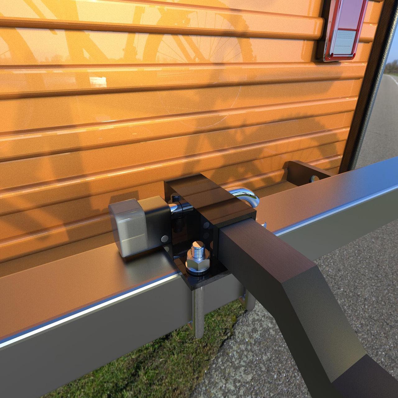 Alt view image 5 of 6 - RV Bumper 4 inch Square Receiver Adapter 2'' Hitch Mount Bike Rack Cargo Carrier