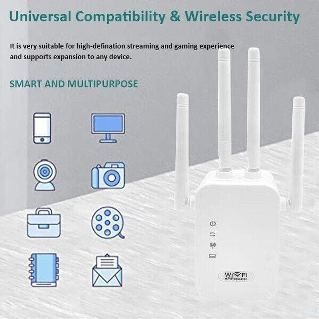 Alt view image 3 of 7 - Repeater Wifi Extender Range Wireless Signal Amplifier Router Dual Band 1200Mbps