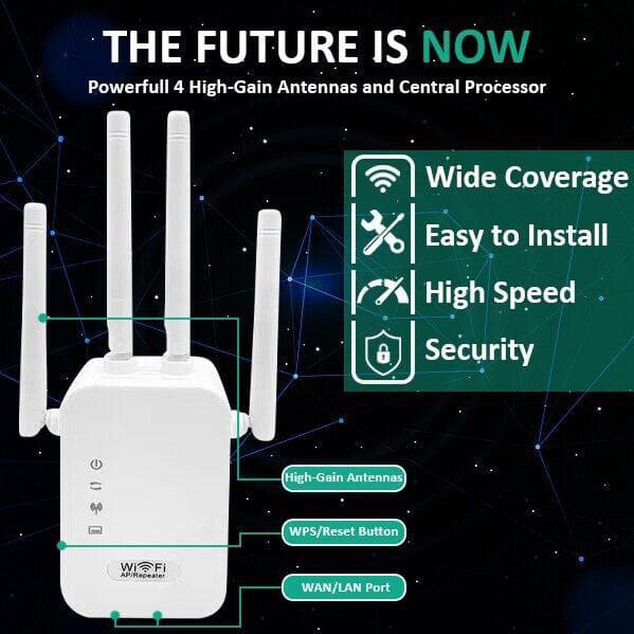 Alt view image 5 of 7 - Repeater Wifi Extender Range Wireless Signal Amplifier Router Dual Band 1200Mbps