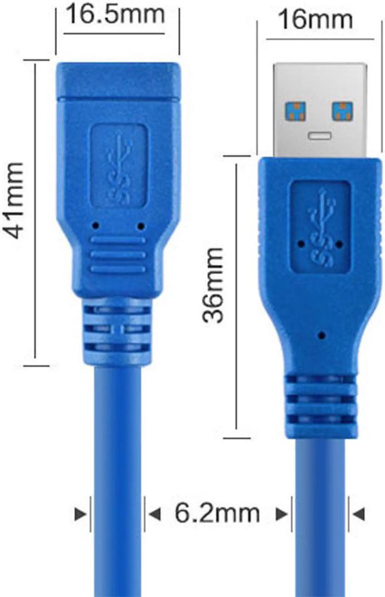 Alt view image 2 of 3 - 1ft USB 3.0 Extension Cable Type A Male to Female Extender Data Cord 30cm