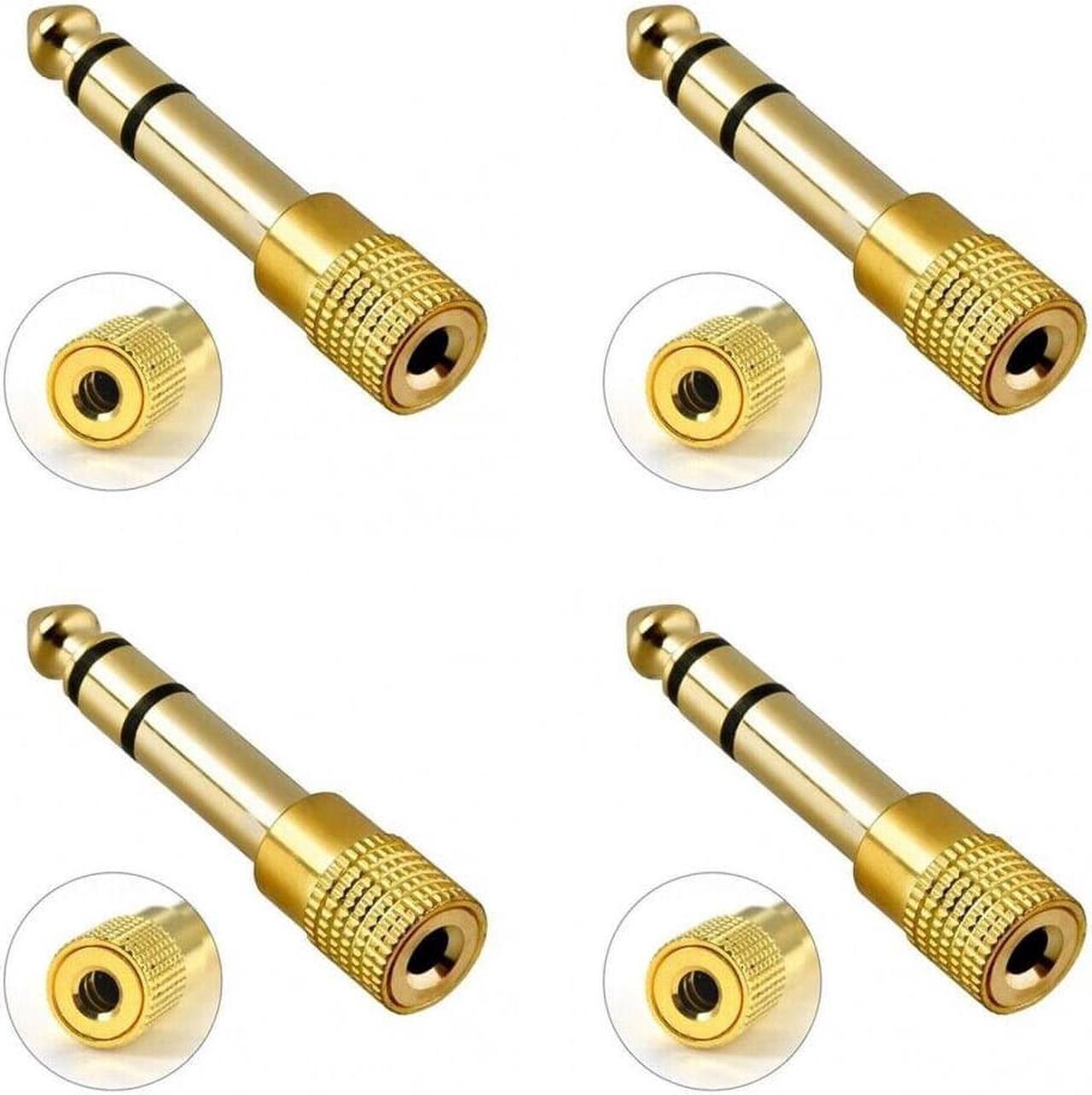 Main image of 4X 6.35mm 1/4" Male plug to 3.5mm 1/8" Female Jack Stereo Headphone Adapter