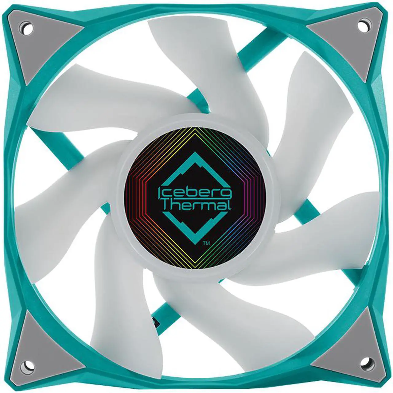 Alt view image 4 of 6 - Iceberg Thermal IceGALE ARGB 120mm PWM Case Fan (Teal)
