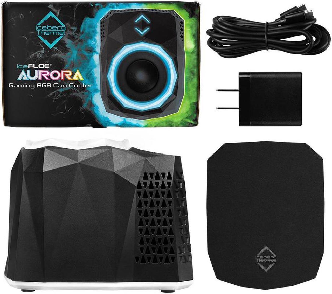 Alt view image 7 of 7 - Iceberg Thermal IceFLOE Aurora Gaming RGB Can Cooler Compact Thermoelectric LED Drink Cooler for 12 Oz Cans