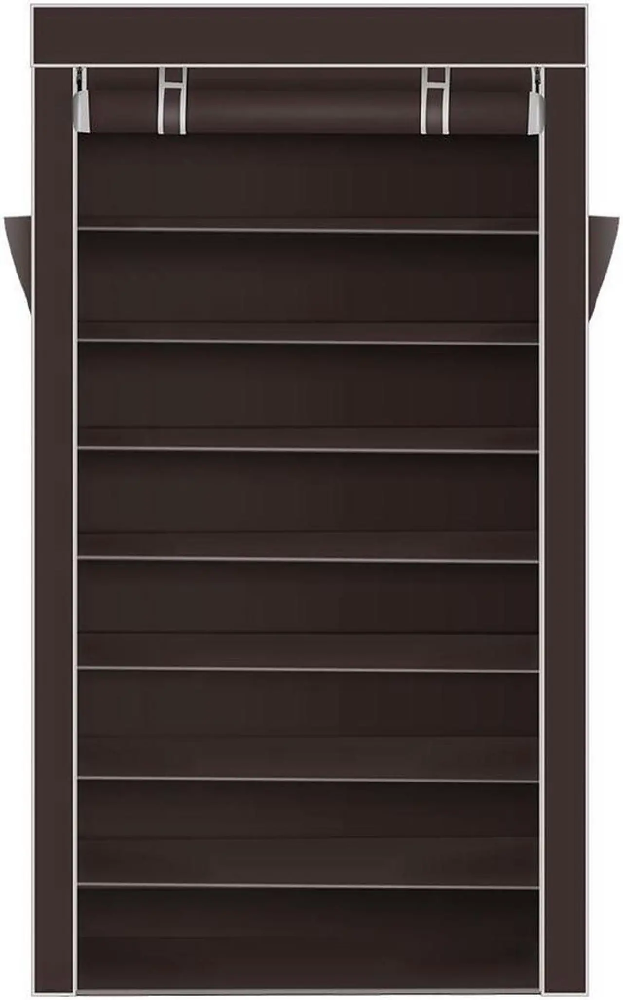 Alt view image 3 of 6 - Heavy Duty 10-Tier Shoe Rack Closet Storage Space Cabinet Organizer Holder Brown