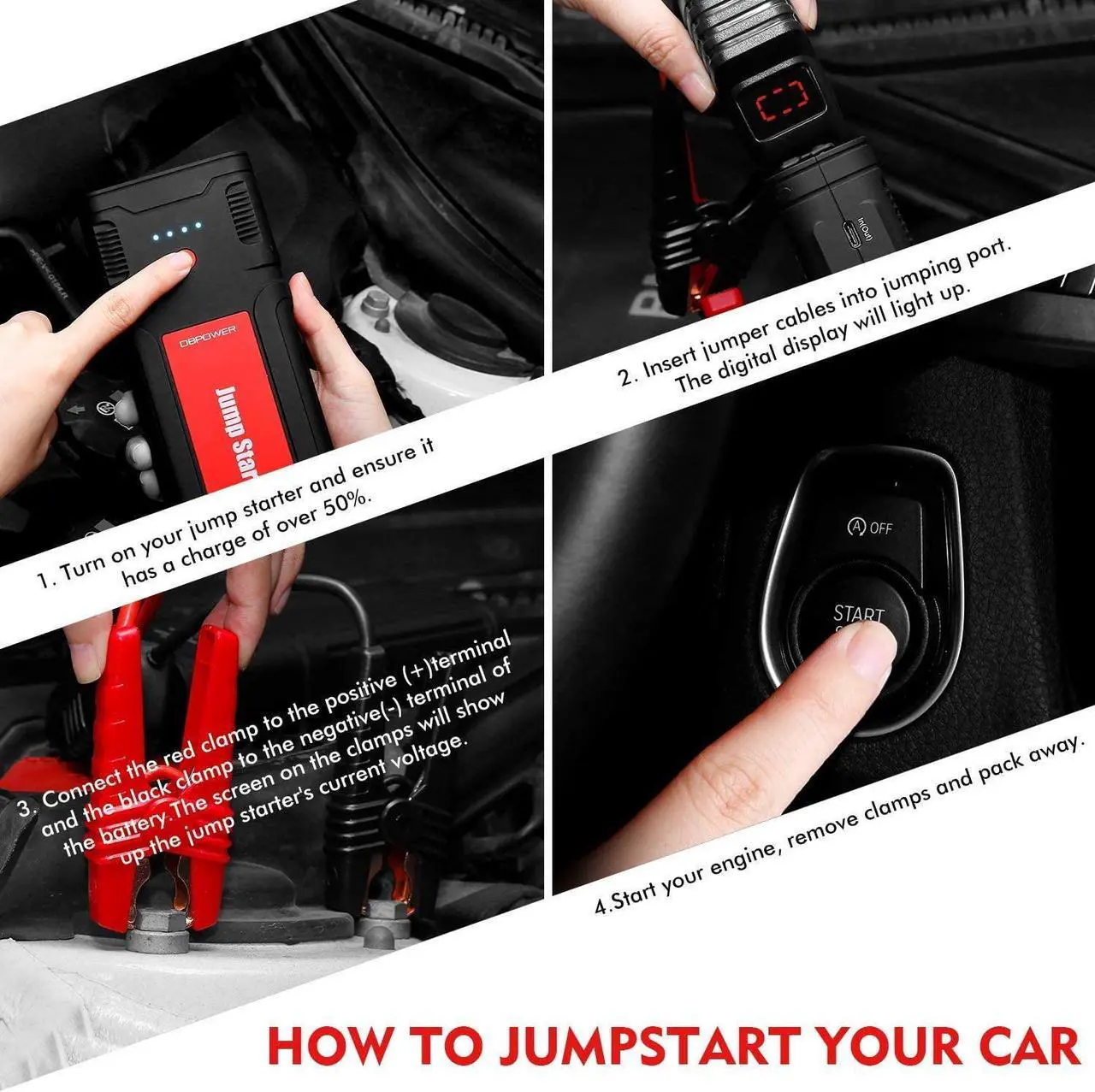 Alt view image 5 of 5 - DBPOWER Car Battery Jump Starter 2500A 21800mAh - for up to 8.0L Gasoline/6.5L Diesel Engines, Portable 12V Auto Battery Booster, Power Pack, Quick Charging
