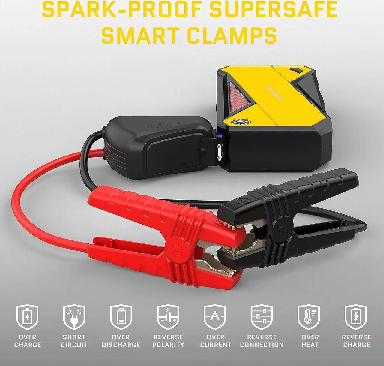 Alt view image 4 of 7 - DBPOWER 800A 18000mAh Portable Car Jump Starter (up to 7.2L Gas, 5.5L Diesel Engine) Battery Booster with Smart Charging Port (Storage Temperature 95°F)