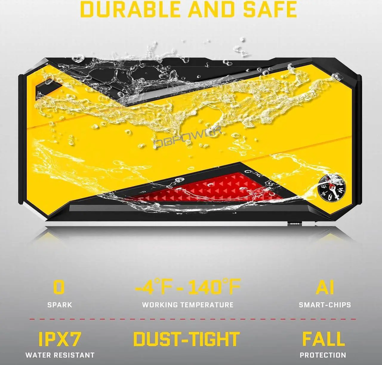 Alt view image 6 of 7 - DBPOWER 800A 18000mAh Portable Car Jump Starter (up to 7.2L Gas, 5.5L Diesel Engine) Battery Booster with Smart Charging Port (Storage Temperature 95°F)