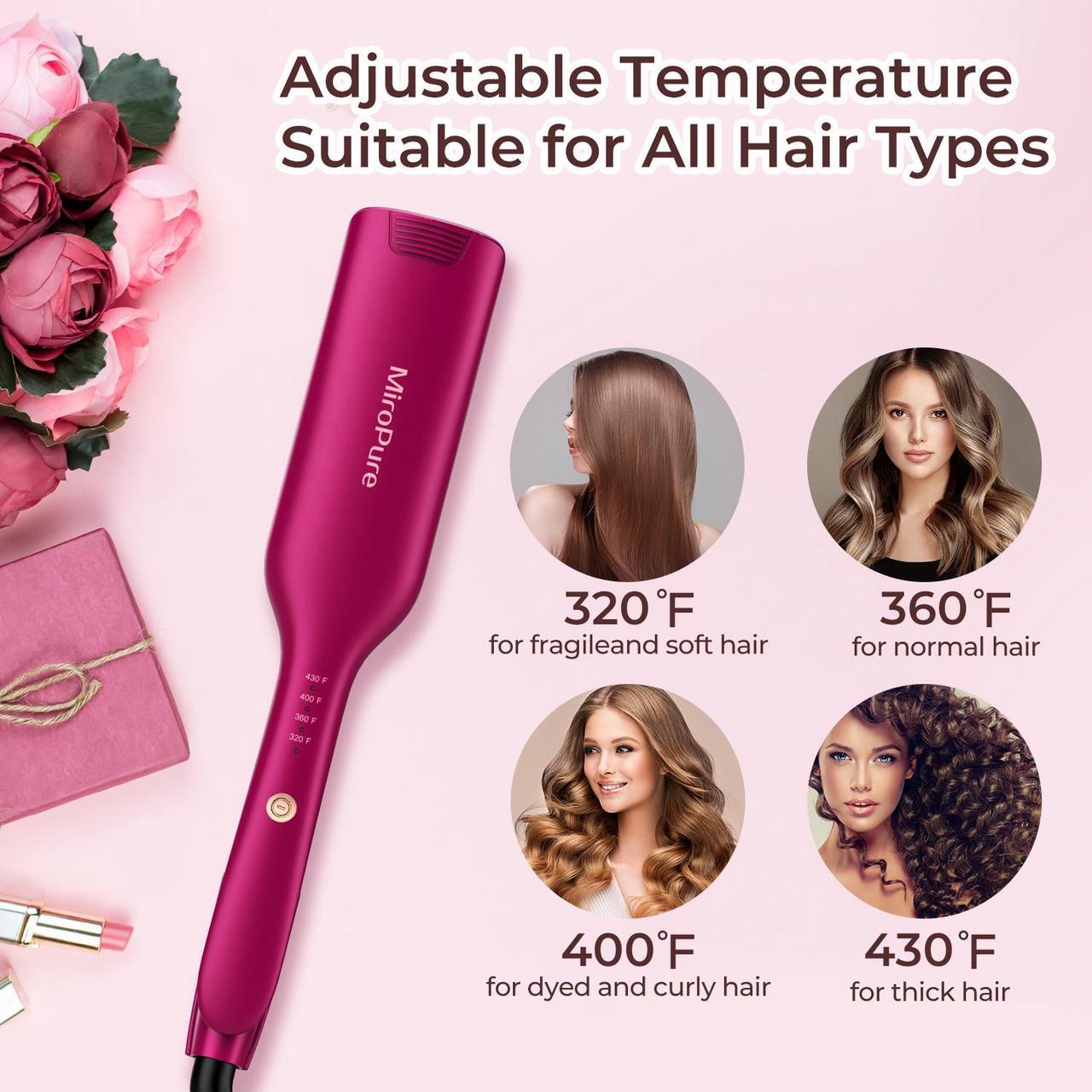 Alt view image 3 of 5 - MiroPure Hair Waver Iron Wand Hair Crimper Hair Waver Barrel Curling Iron 1 Inch PTC Heater Auto Shut-Off Adjustable Easy Shap Long Lasting Heat 320 - 430  Dual Voltage
