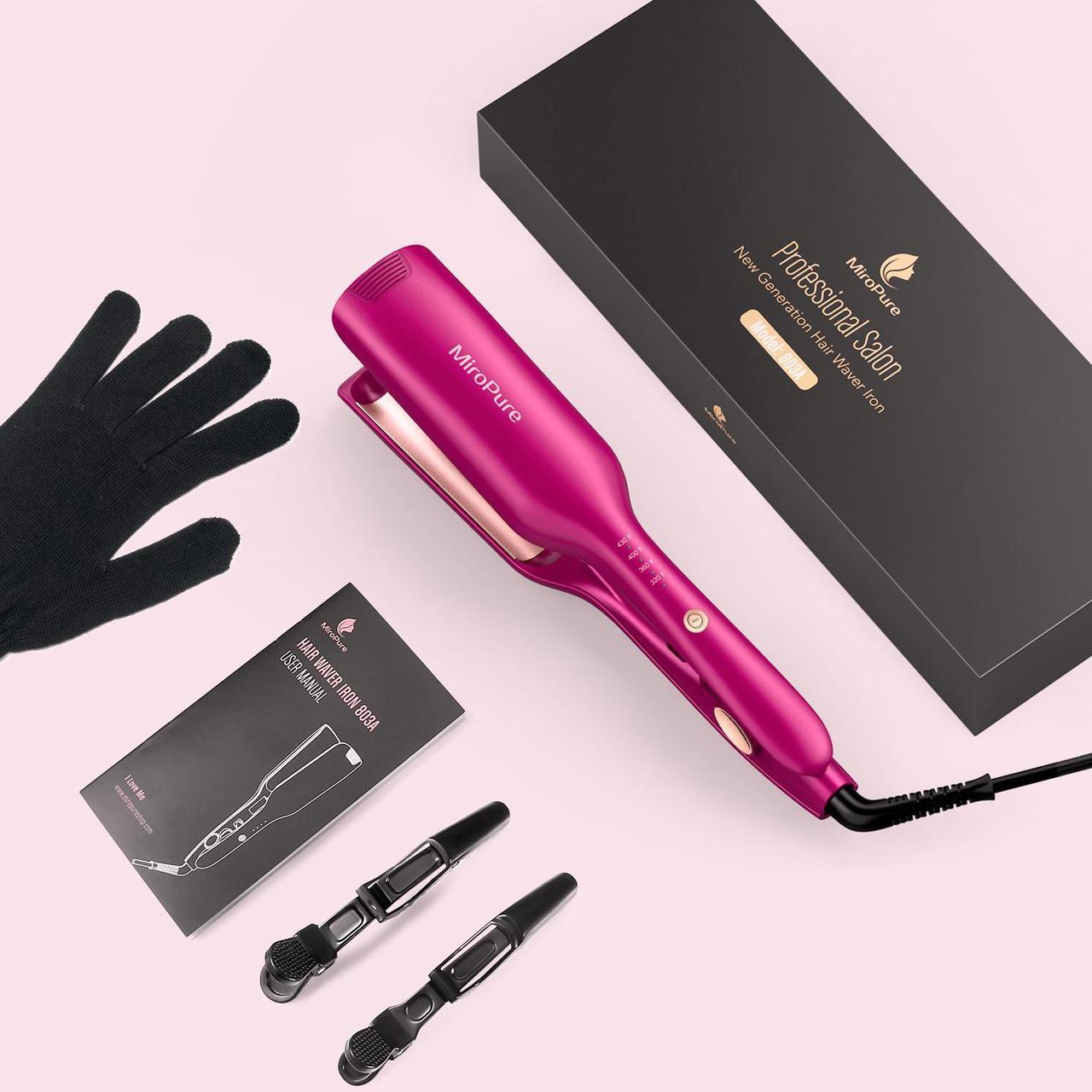 Alt view image 5 of 5 - MiroPure Hair Waver Iron Wand Hair Crimper Hair Waver Barrel Curling Iron 1 Inch PTC Heater Auto Shut-Off Adjustable Easy Shap Long Lasting Heat 320 - 430  Dual Voltage