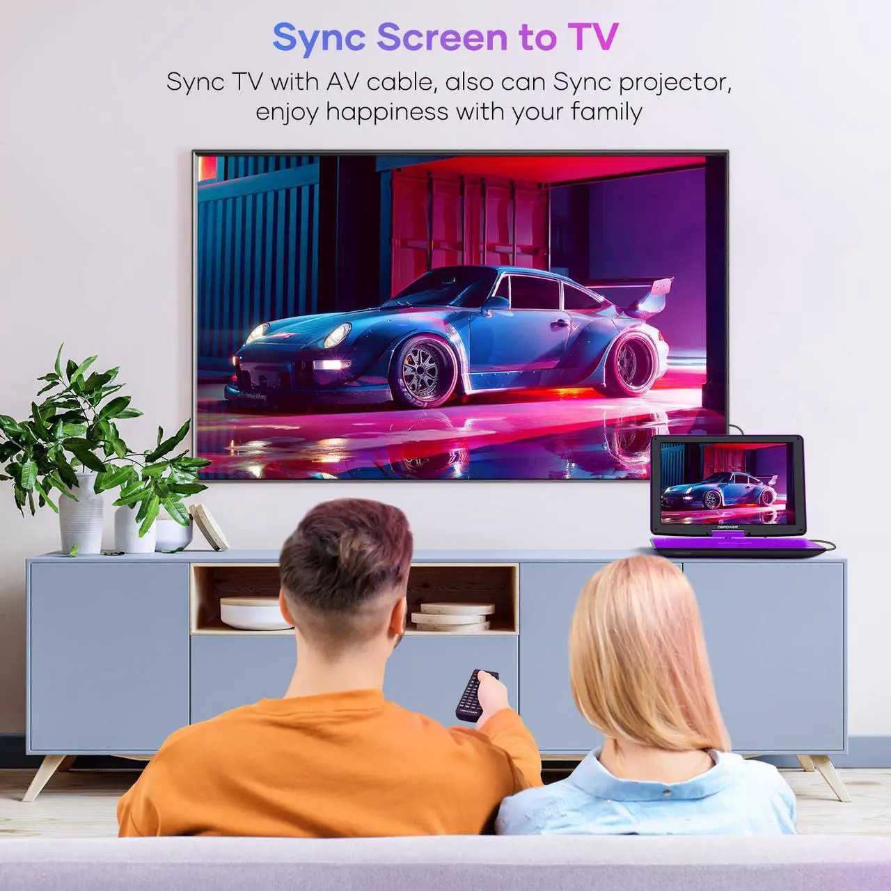 Alt view image 3 of 7 - DBPOWER 17.9" Portable DVD Player with 15.6" Large HD Swivel Screen, 6 Hour Rechargeable Battery, Support USB/SD and Multiple Disc Formats, High Volume Speaker, Car Charger, Remote Control, Purple