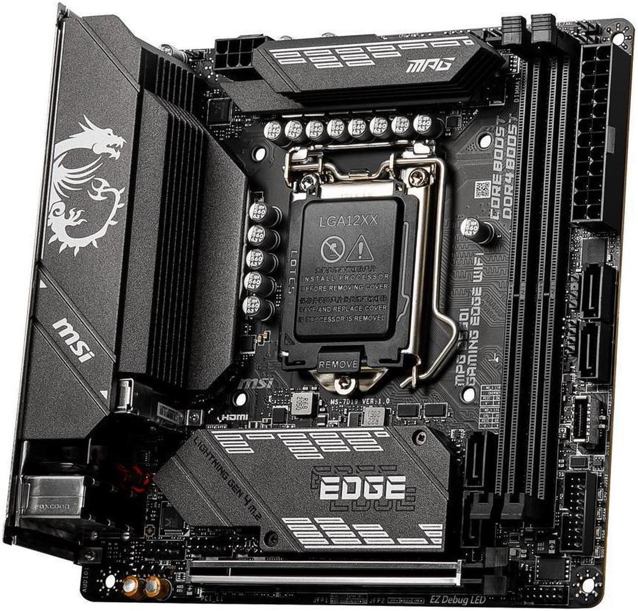 Alt view image 4 of 9 - MSI MPG B560I GAMING EDGE WIFI LGA 1200 Mini ITX Intel Motherboard