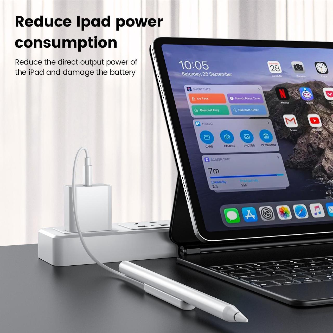 Alt view image 4 of 6 - MOSAG Stylus Pen Charging Cable Pencil Charger Compatible with Apple Pencil 2nd Generation Only Stylus Charging Cord Save Your Ipad Battery