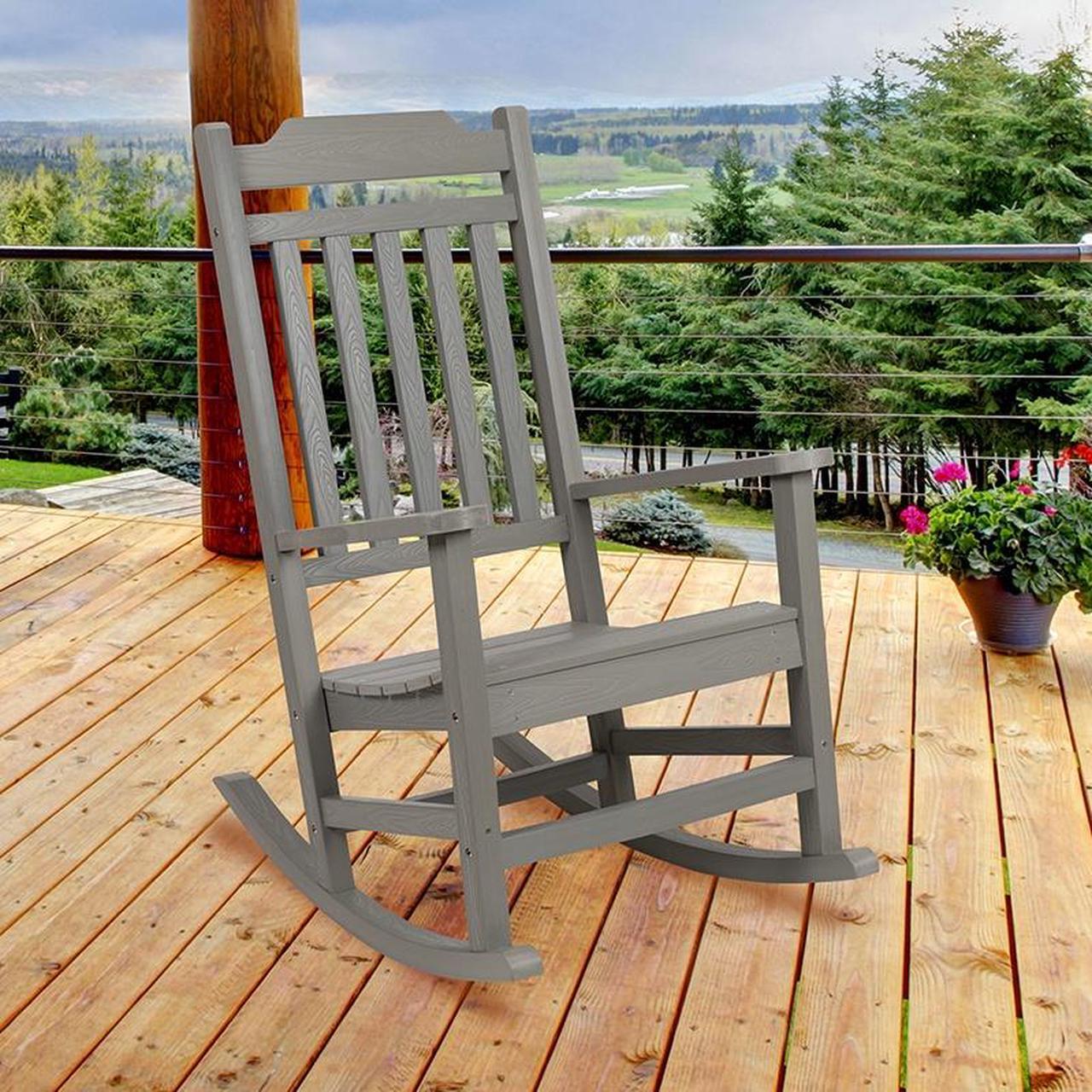Alt view image 13 of 20 - Winston All-Weather Rocking Chair in Gray Faux Wood