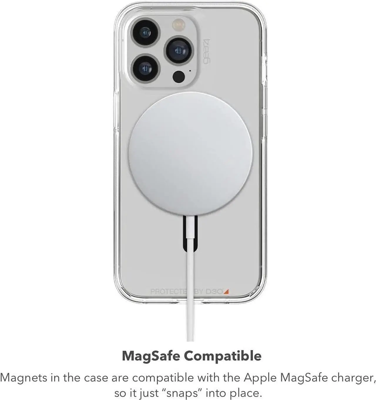 Alt view image 3 of 4 - ZAGG Gear4 PICCADILLY Snap  Clear Case D3O Protection Material - for Apple iPhone 13 Pro Max