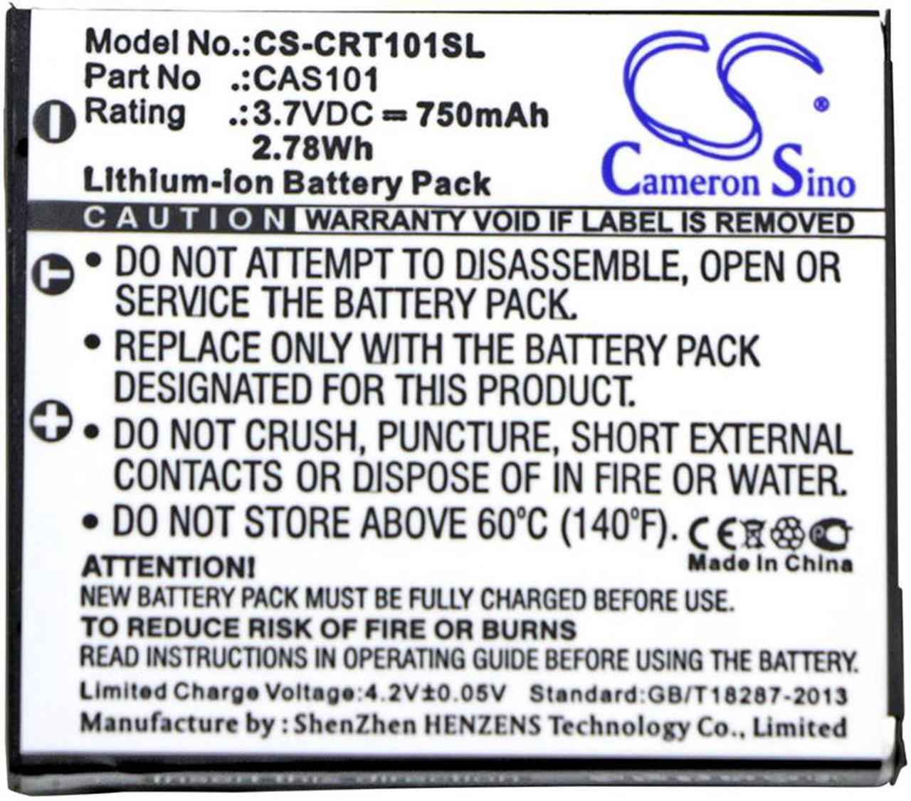 Alt view image 3 of 5 - Battery for Creative Vado Pocket HD Video Cam VF0570 CAS101 CS-CRT101SL 750mAh