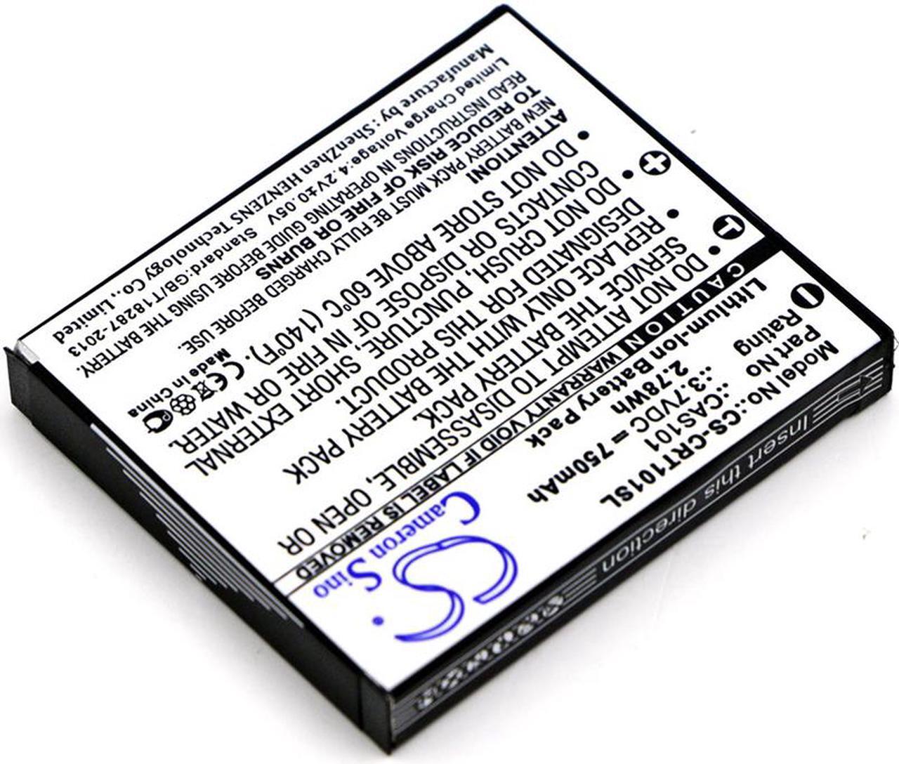 Alt view image 2 of 5 - Battery for Creative Vado Pocket HD Video Cam VF0570 CAS101 CS-CRT101SL 750mAh