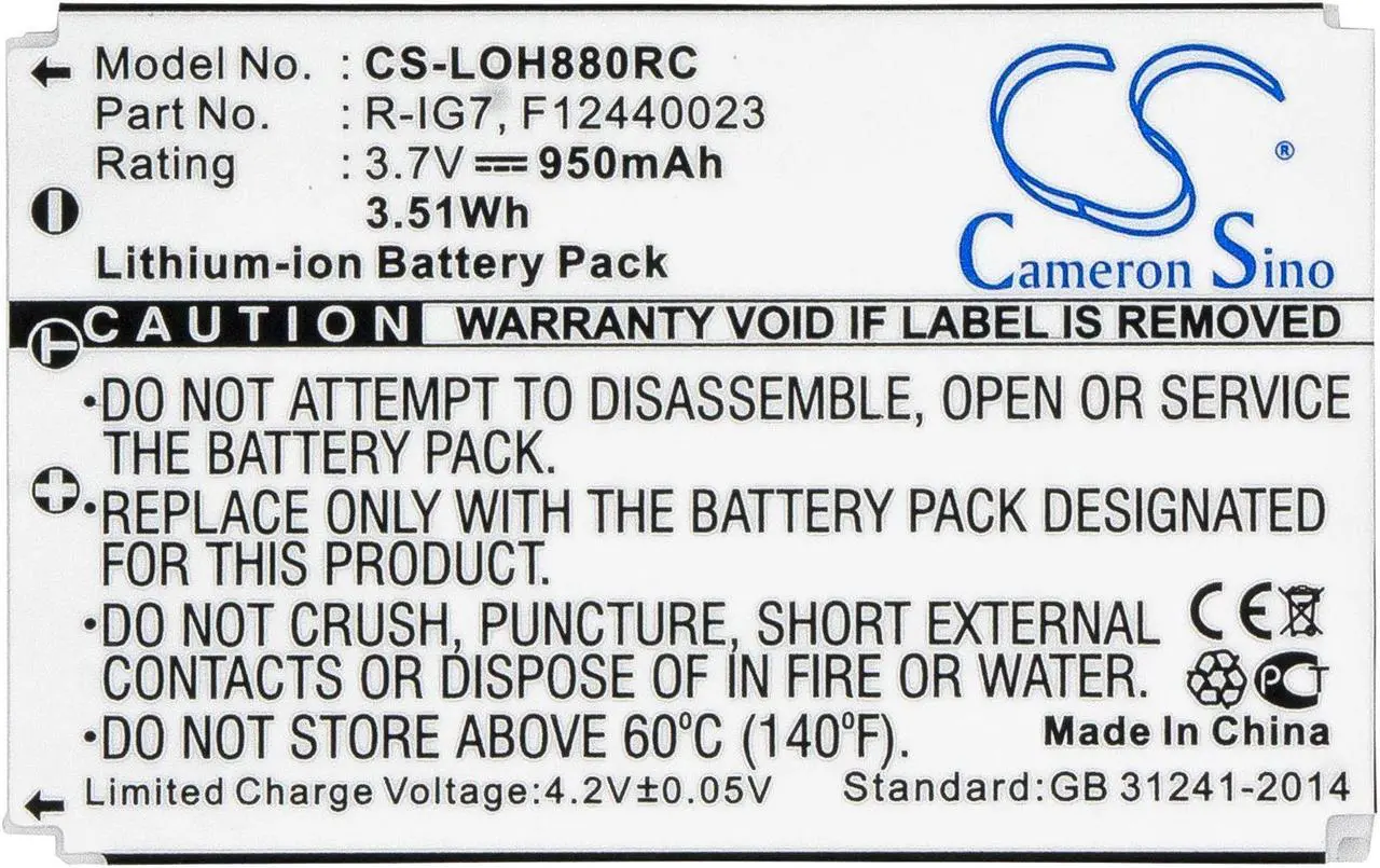 Alt view image 3 of 5 - Battery Replacement for Harmony 720 Remote Harmony One Harmony 890 Harmony 880 Remote Harmony 880 Pro NTA2340 HHD10010 1903040000 R-IG7 M41B 815000037 190304200 R1G7 RIG7 190304-0004 190304-200
