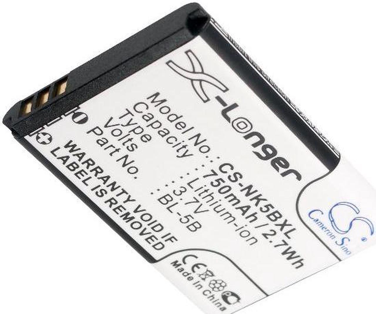 Alt view image 5 of 5 - Estry Battery Replacement for 5300 5500 6060 5140 6021 BL-5B