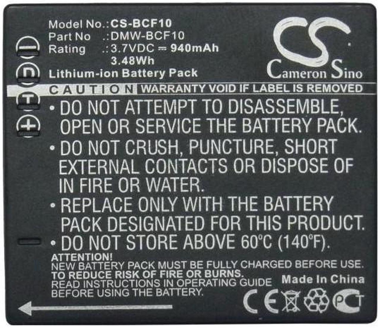 Alt view image 5 of 5 - Battery Replacement for Lumix DMC-FP8P Lumix DMC-FT1S Lumix DMC-FH20 Lumix DMC-FT1EB-A Lumix DMC-FS30V CGA-S/106B CGA-S009E DMW-BCF10E DMW-BCF10PP CGA-S106C CGA-S/106C CGA-S009 DMW-BCF10