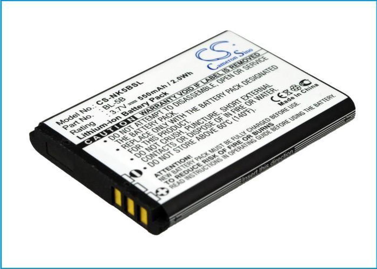 Alt view image 3 of 5 - Estry Battery Replacement for 7260 7360 6021 6122c 5140i 3230 3220 6121 classic 2610 6124 classic 6120 Classic N90 5500 Sport 6062 5500 5300 5320 XpressMusic 6020 5140 6061 N80 5200 6060 BL-5B