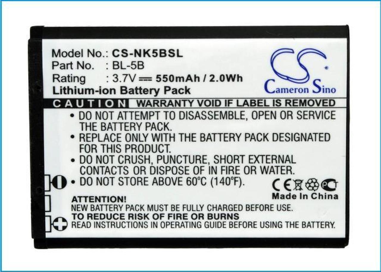 Alt view image 5 of 5 - Estry Battery Replacement for 7260 7360 6021 6122c 5140i 3230 3220 6121 classic 2610 6124 classic 6120 Classic N90 5500 Sport 6062 5500 5300 5320 XpressMusic 6020 5140 6061 N80 5200 6060 BL-5B
