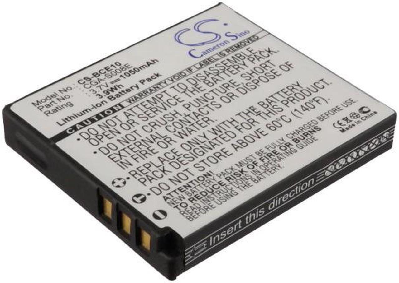 Main image of Estry Battery Replacement for Lumix DMC-FX38T Lumix DMC-FS20P SDR-S9EG-S SDR-S10EB-K Lumix DMC-FX55GK CGA-S008A DMW-BCE10 CGA-S008 CGA-S008E VW-VBJ10 DMW-BCE10E CGA-S008E/1B RP-BP70L