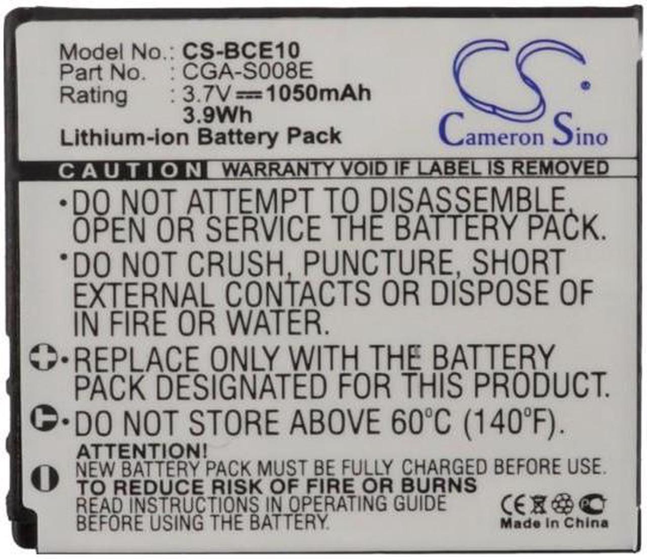 Alt view image 5 of 5 - Estry Battery Replacement for Lumix DMC-FX38T Lumix DMC-FS20P SDR-S9EG-S SDR-S10EB-K Lumix DMC-FX55GK CGA-S008A DMW-BCE10 CGA-S008 CGA-S008E VW-VBJ10 DMW-BCE10E CGA-S008E/1B RP-BP70L